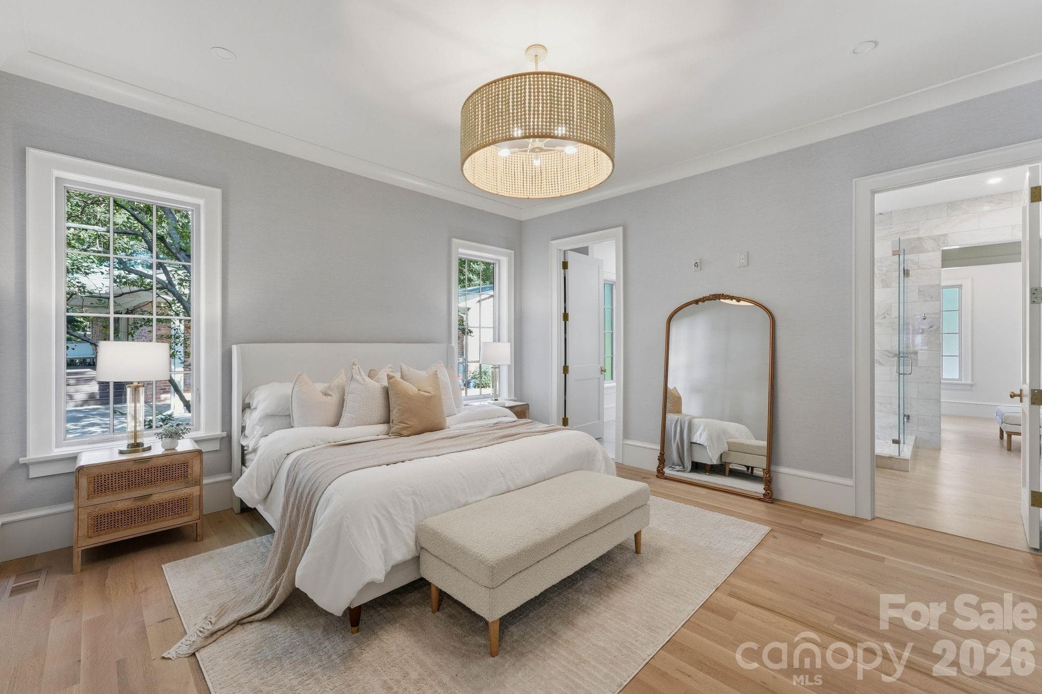 Primary Bedroom (17'x15') Hardwood Floors - 110 Hunter Lane, Charlotte