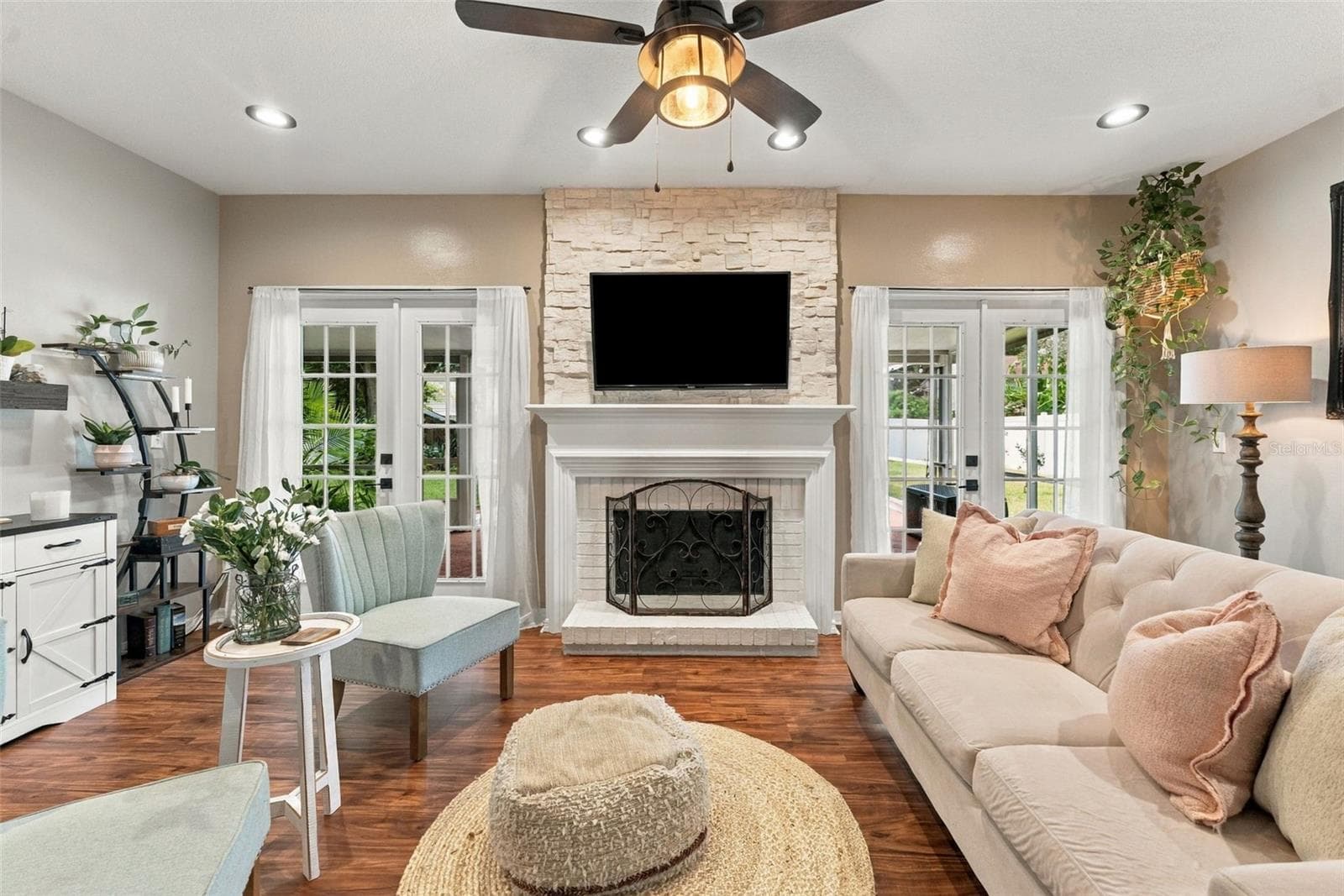 Family Room with Fireplace - 15622 INDIAN QUEEN DR, ODESSA