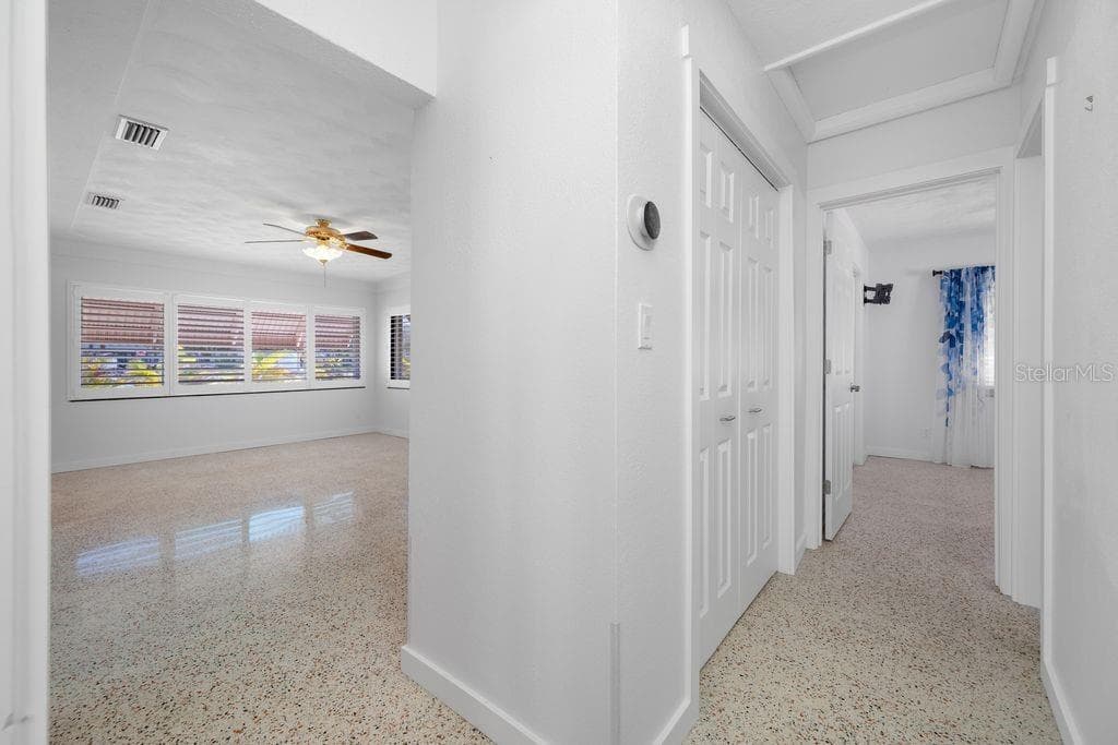 Hallway from Primary Bedroom - Showing Living Room and Split Plan Guest Bedroom - 1472 DURLING DR S, SOUTH PASADENA