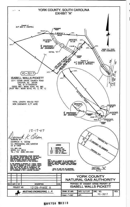 Natural Gas Easement - 4271 Erby Road, Rock Hill