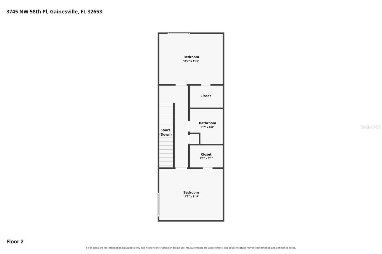 Upstairs floorplan - 3745 NW 58TH PL, GAINESVILLE