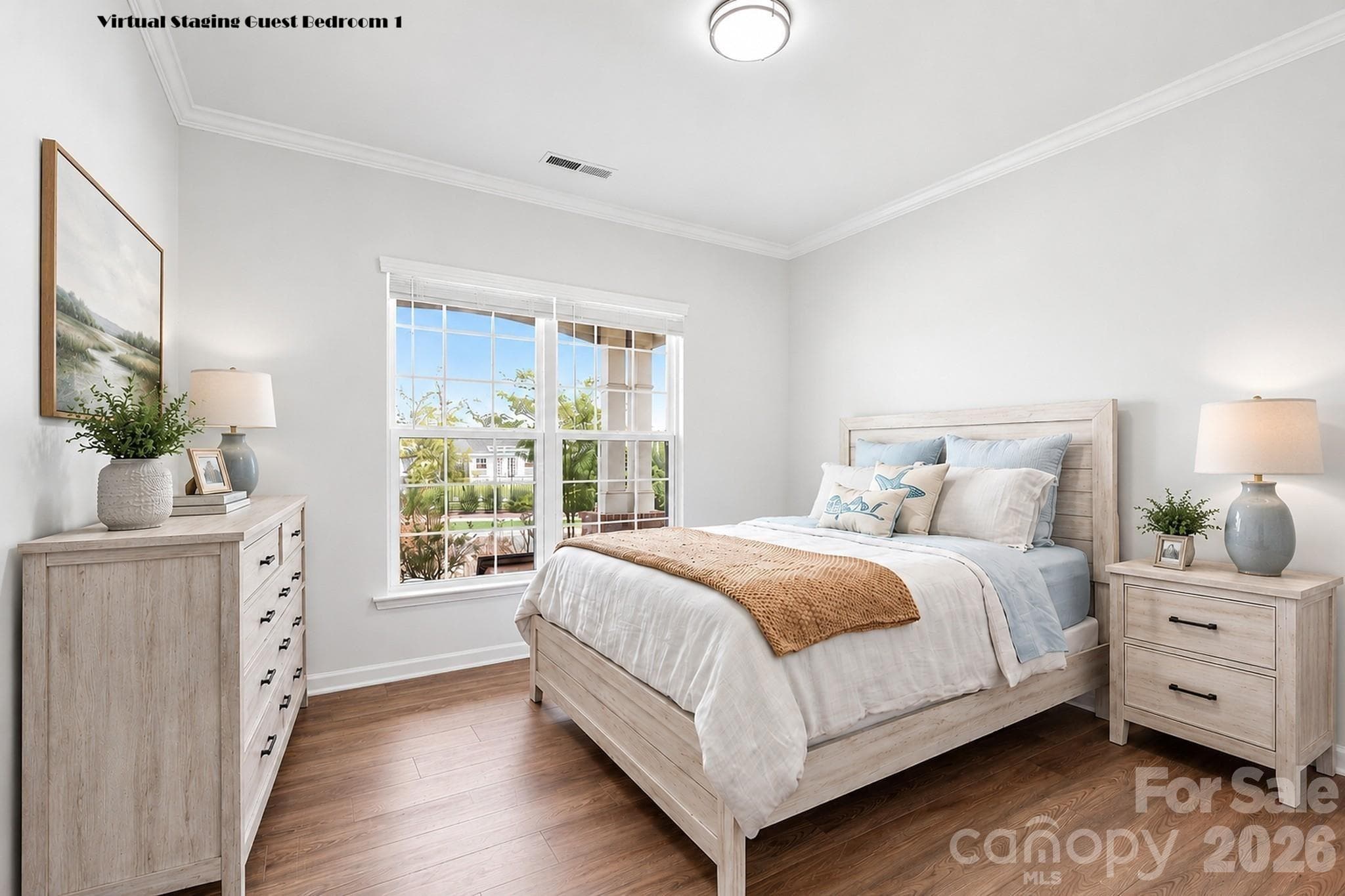 Virtual Staging Guest Bedroom 1 - 13704 Berkley Avenue, Huntersville