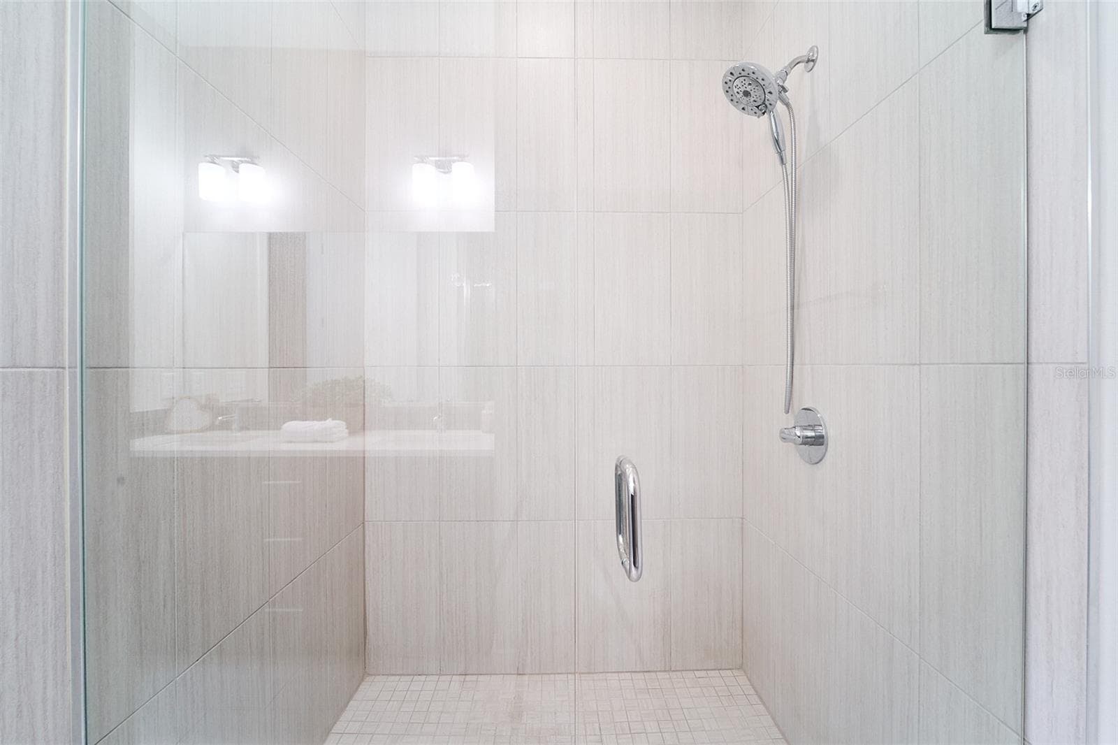 primary bathroom tiled walk in shower w glass door - 136 8TH ST N, ST PETERSBURG