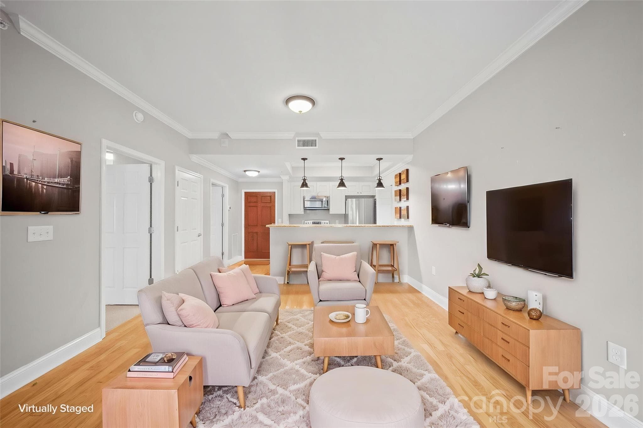 VIRTUALLY STAGED LIVING ROOM - 300 W 5th Street, Charlotte