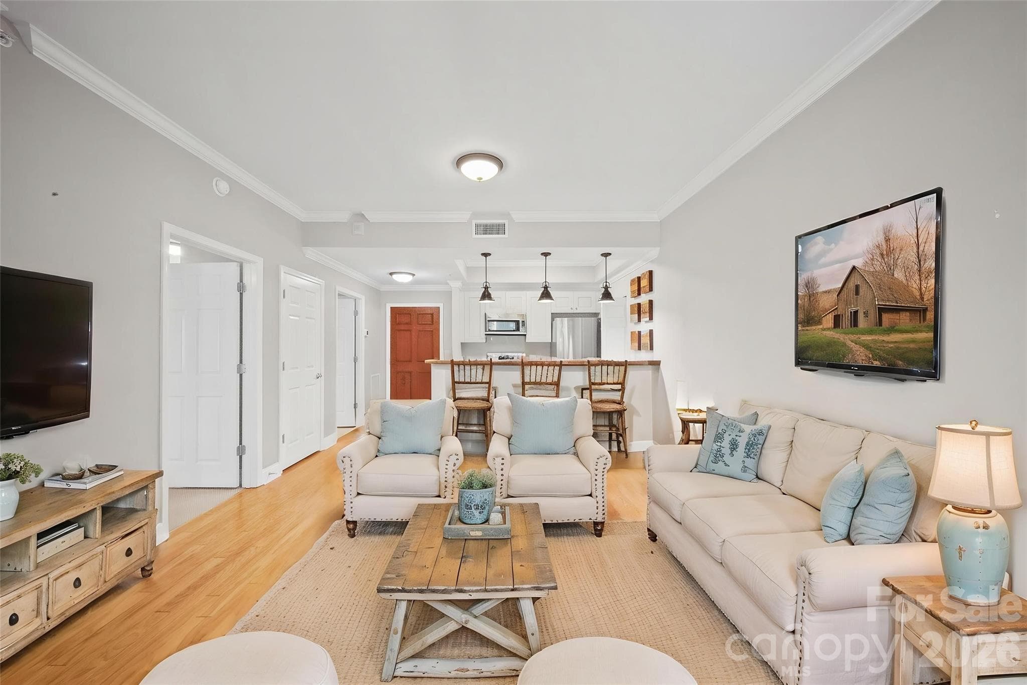 VIRTUALLY STAGED LIVING ROOM - 300 W 5th Street, Charlotte