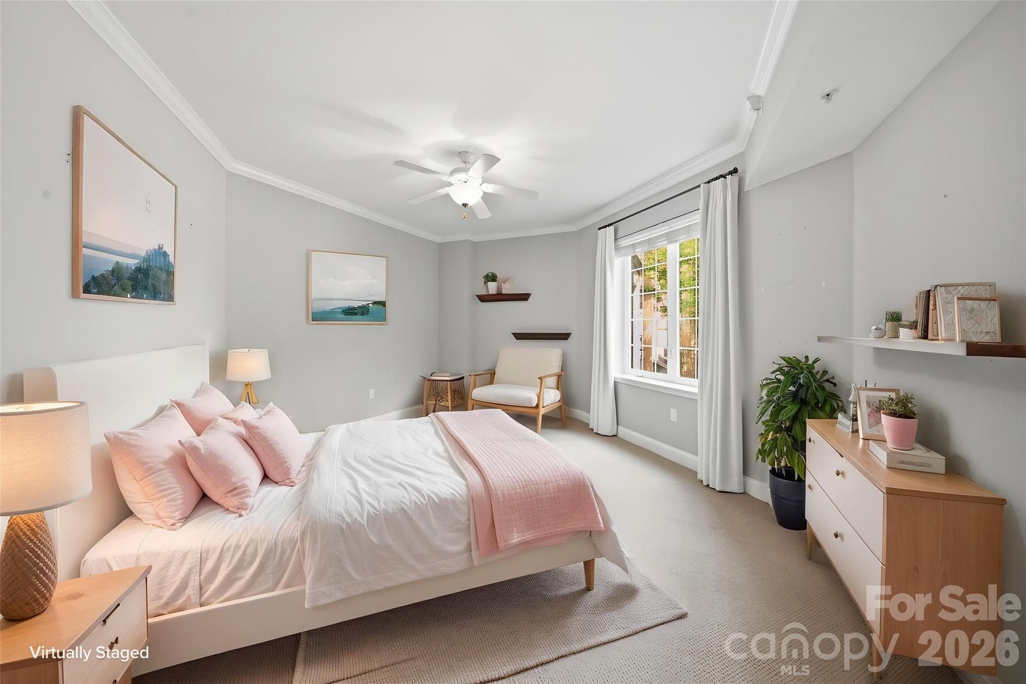 VIRTUALLY STAGED PRIMARY BEDROOM - 300 W 5th Street, Charlotte