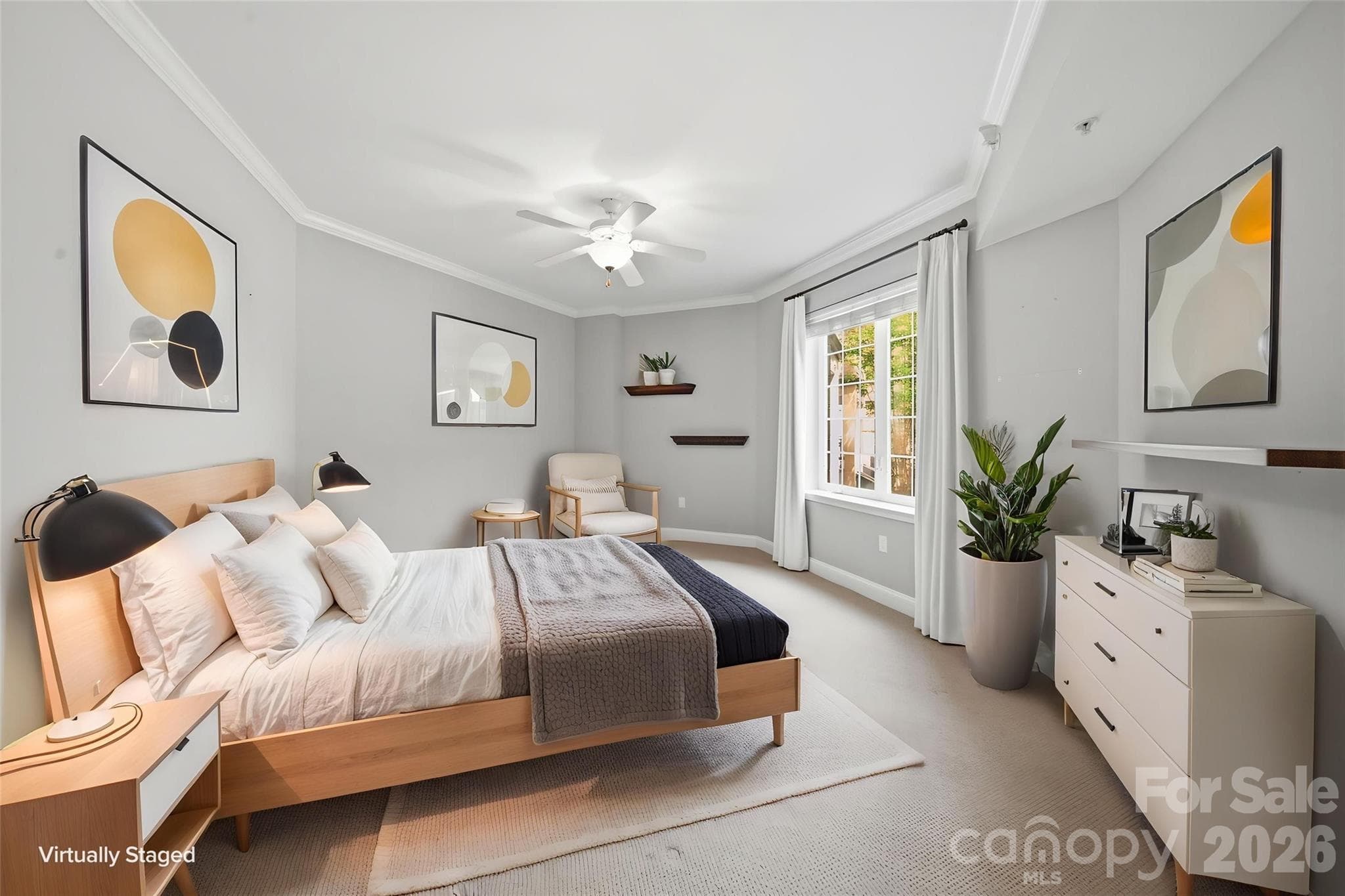 VIRTUALLY STAGED PRIMARY BEDROOM - 300 W 5th Street, Charlotte