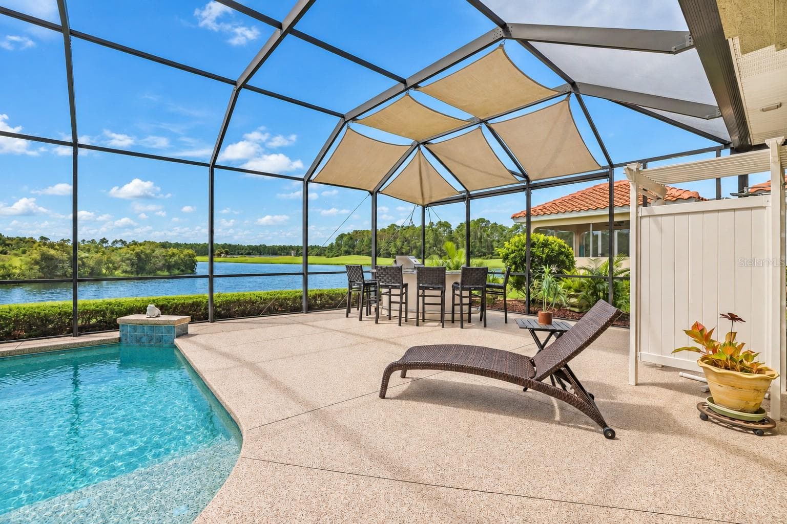 Extended pool area - 110 PORTOFINO BLVD, NEW SMYRNA BEACH