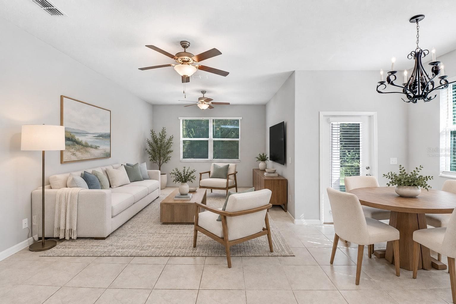 Virtually Staged Great Room - 9536 PEMBROOKE PINES DR, SUN CITY CENTER