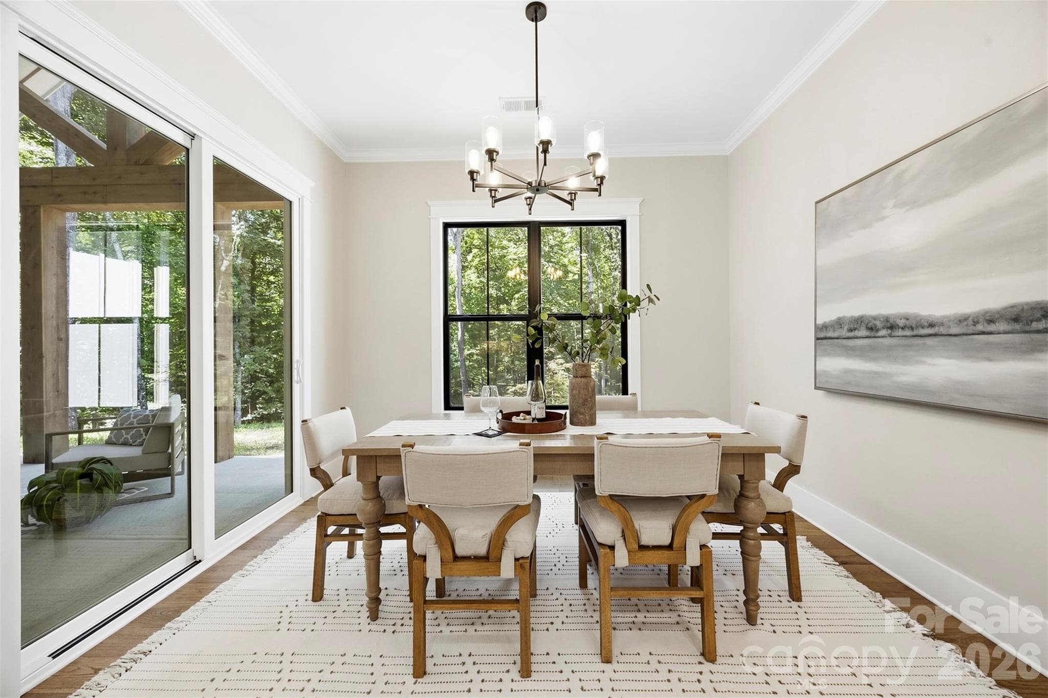 Dining room off of kitchen with sliding glass doors to back patio. - 3515 Capricorn Road, Lancaster
