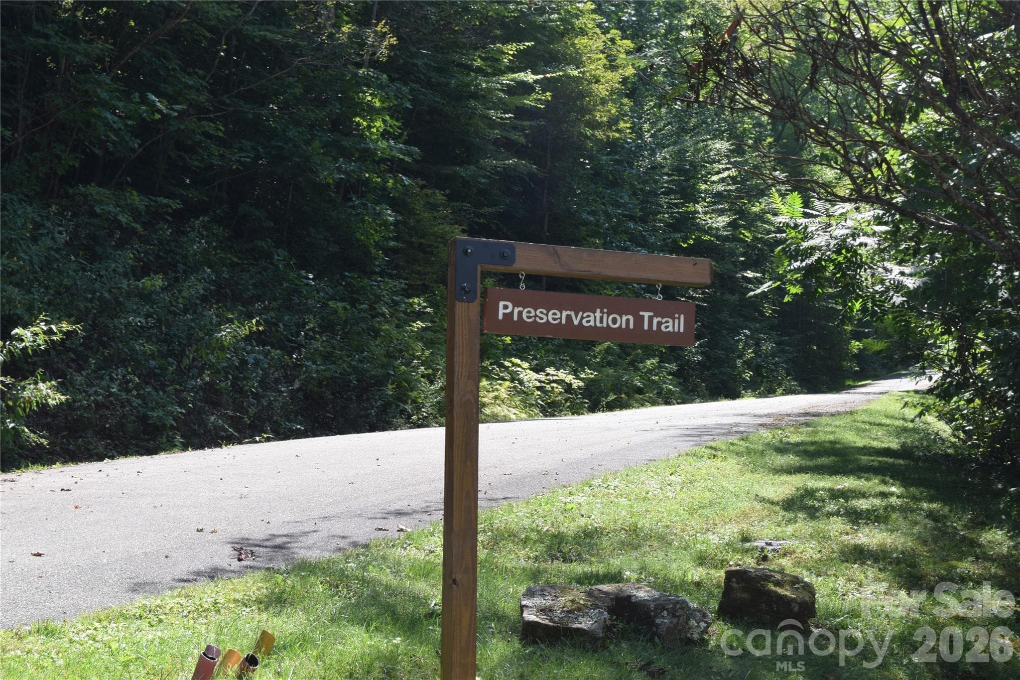Road sign - TBD Preservation Trail, Sylva