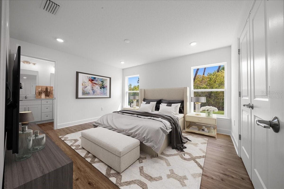 Virtually Staged Primary Bedroom - 6241 FREEPORT DR, SPRING HILL