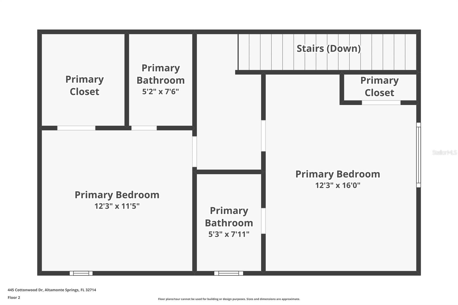 Upstairs Layout - 445 COTTONWOOD DR, ALTAMONTE SPRINGS