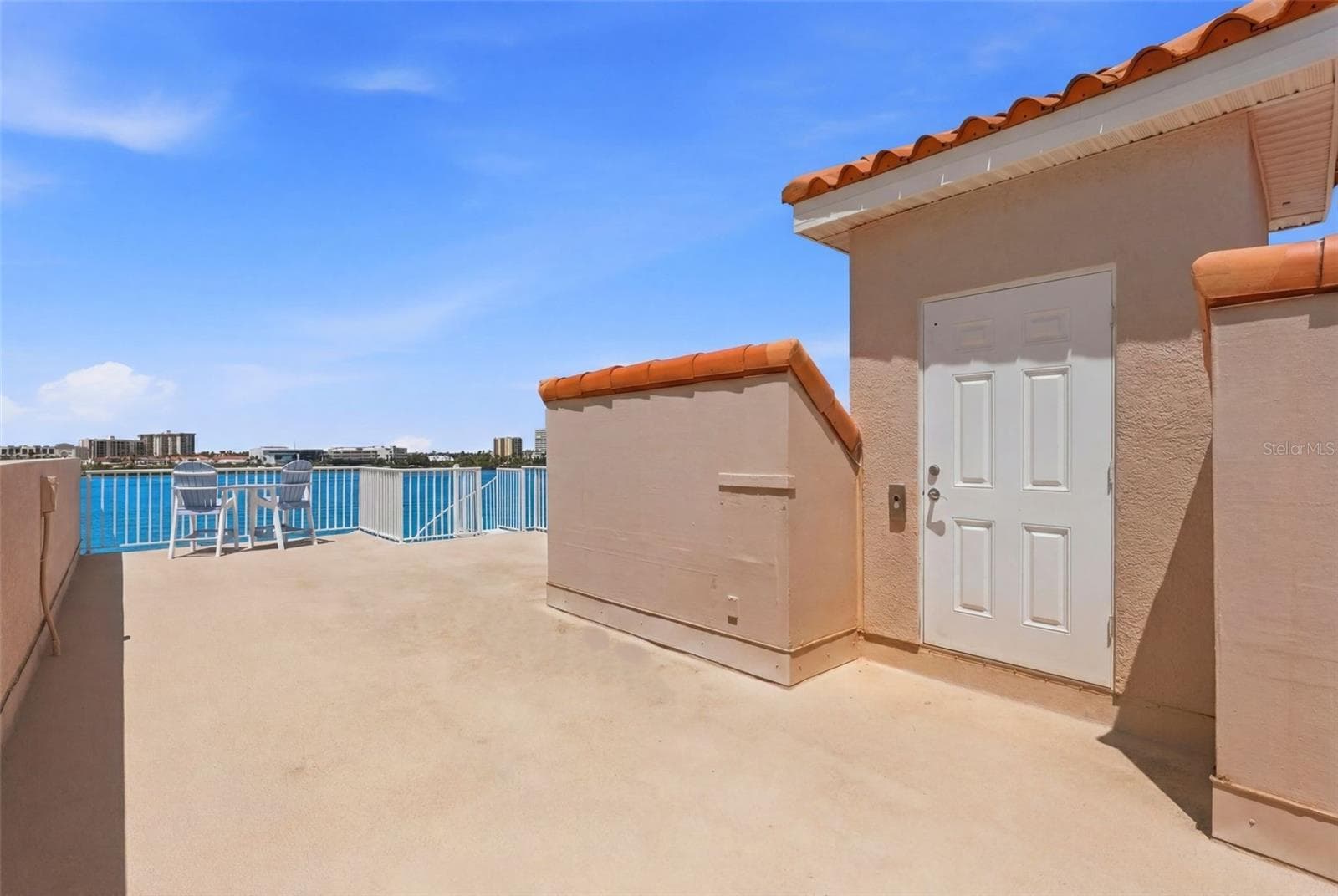Spacious rooftop terrace with wide, open water views...absolutely lovely!! Door is elevator entry! - 200 BRIGHTWATER DR #10, CLEARWATER BEACH