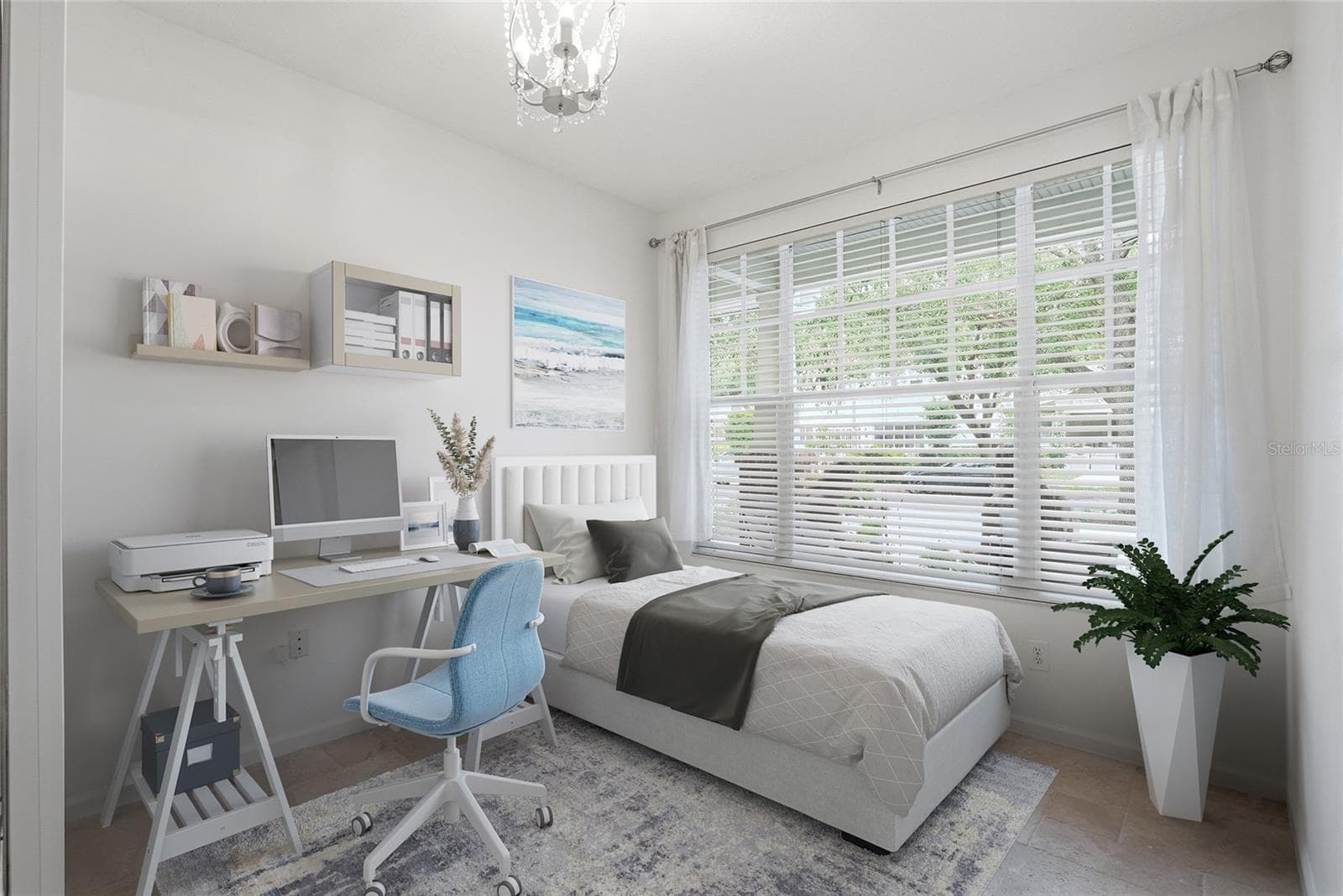 Staged 1st floor Bedroom. Guest Room, Or office space - 809 S OREGON AVE #B, TAMPA