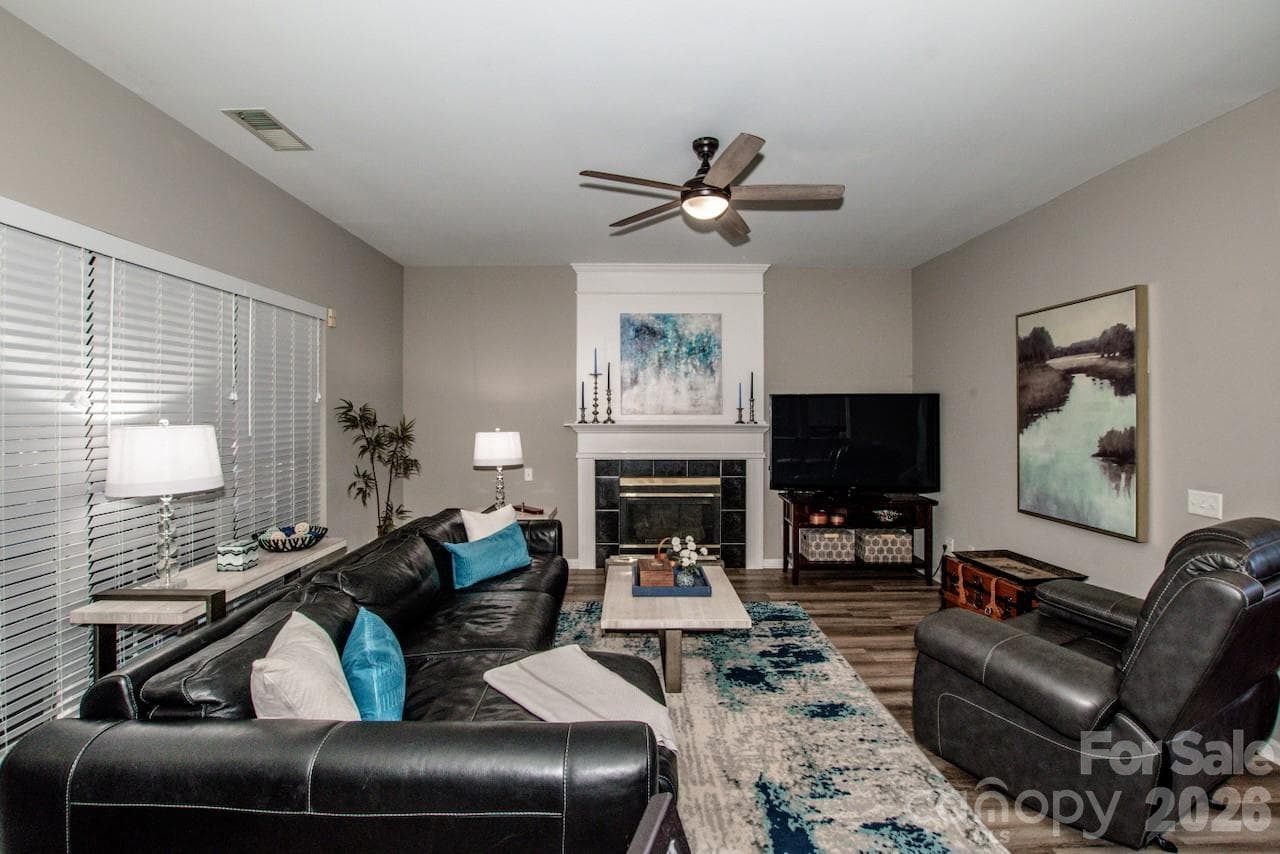 Family Room with gas fireplace view 1 - 111 Comata Road, Mooresville