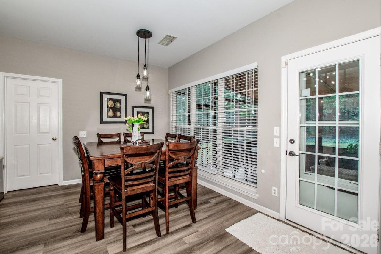 Dining area with walk out - 111 Comata Road, Mooresville