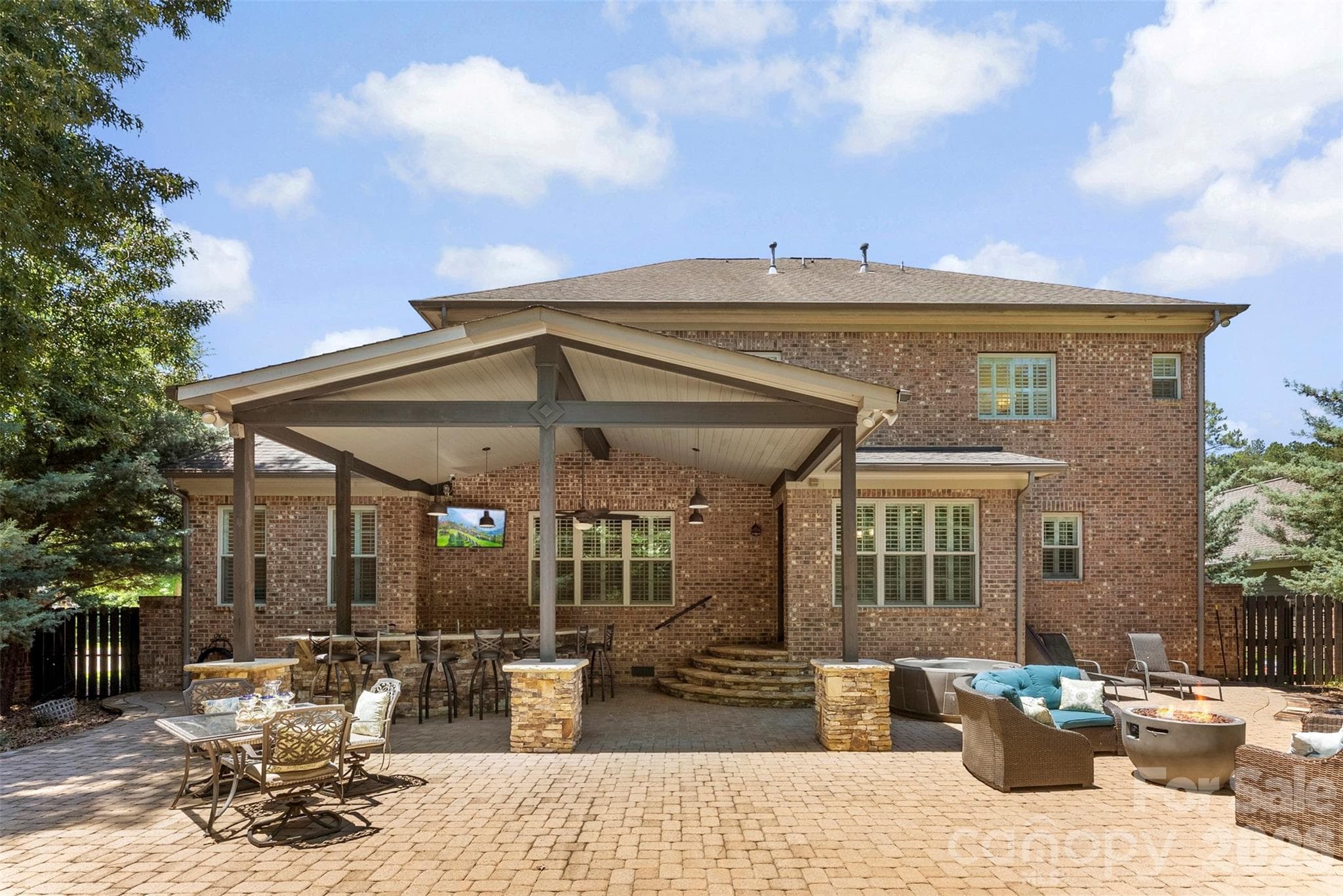 Beautiful patio pavers with vaulted back patio - York
