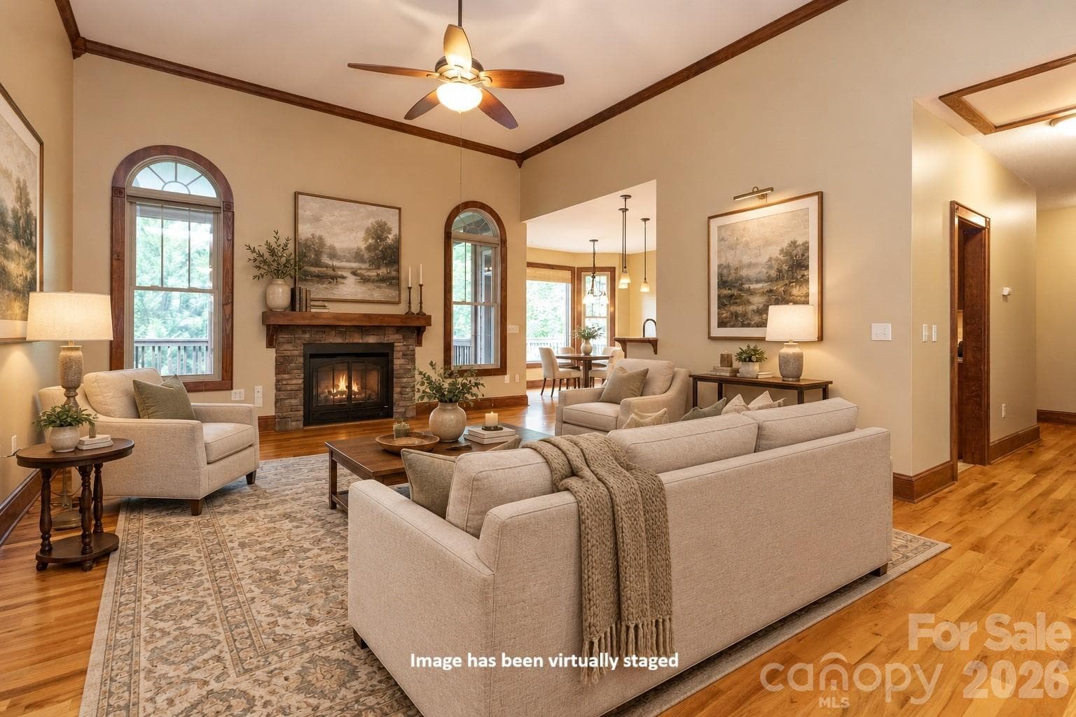 Living Room - Virtually Staged - 5 Meadowbrook Lane, Weaverville
