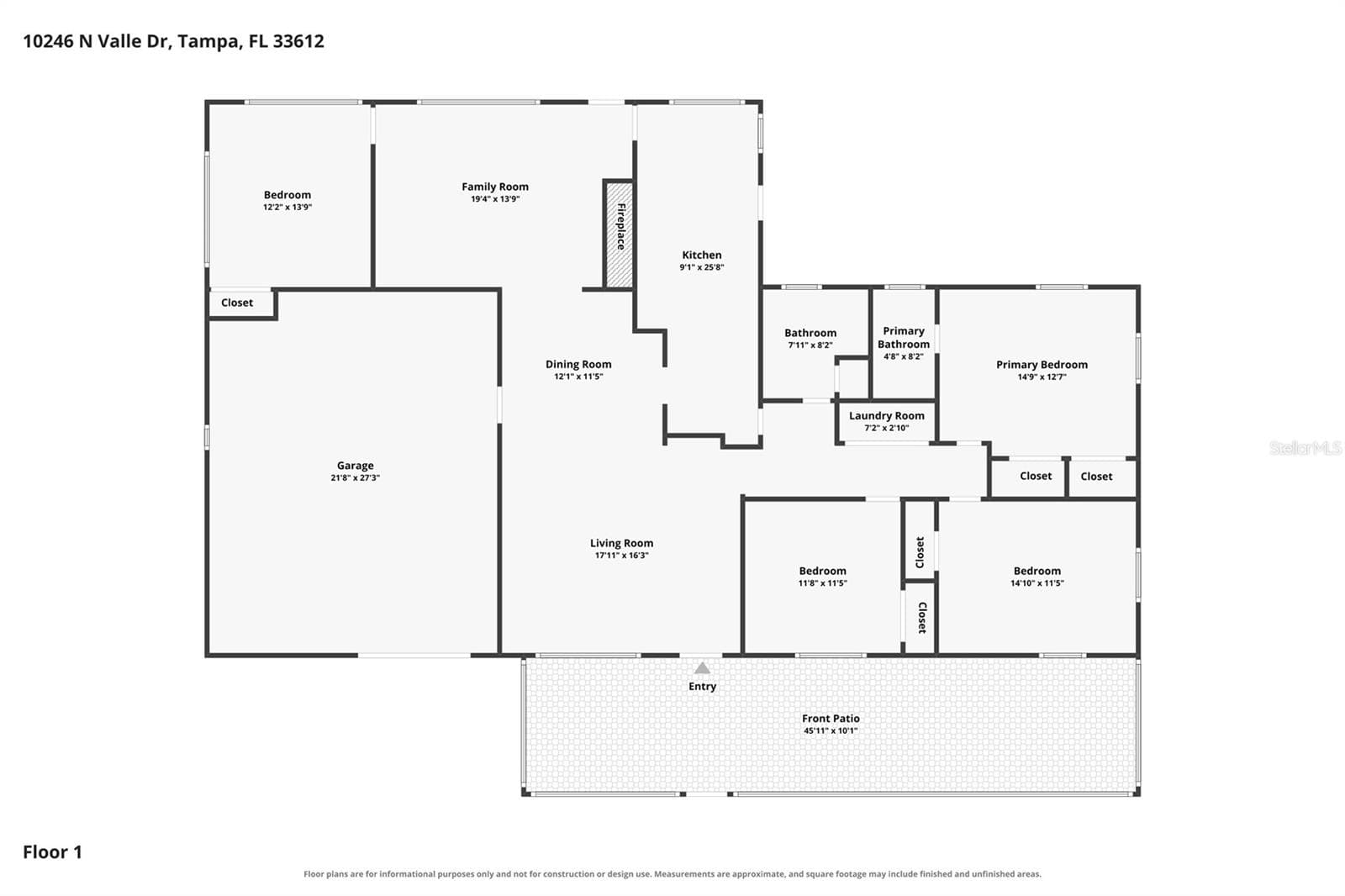 Floor Plan - 10246 N VALLE DR, TAMPA