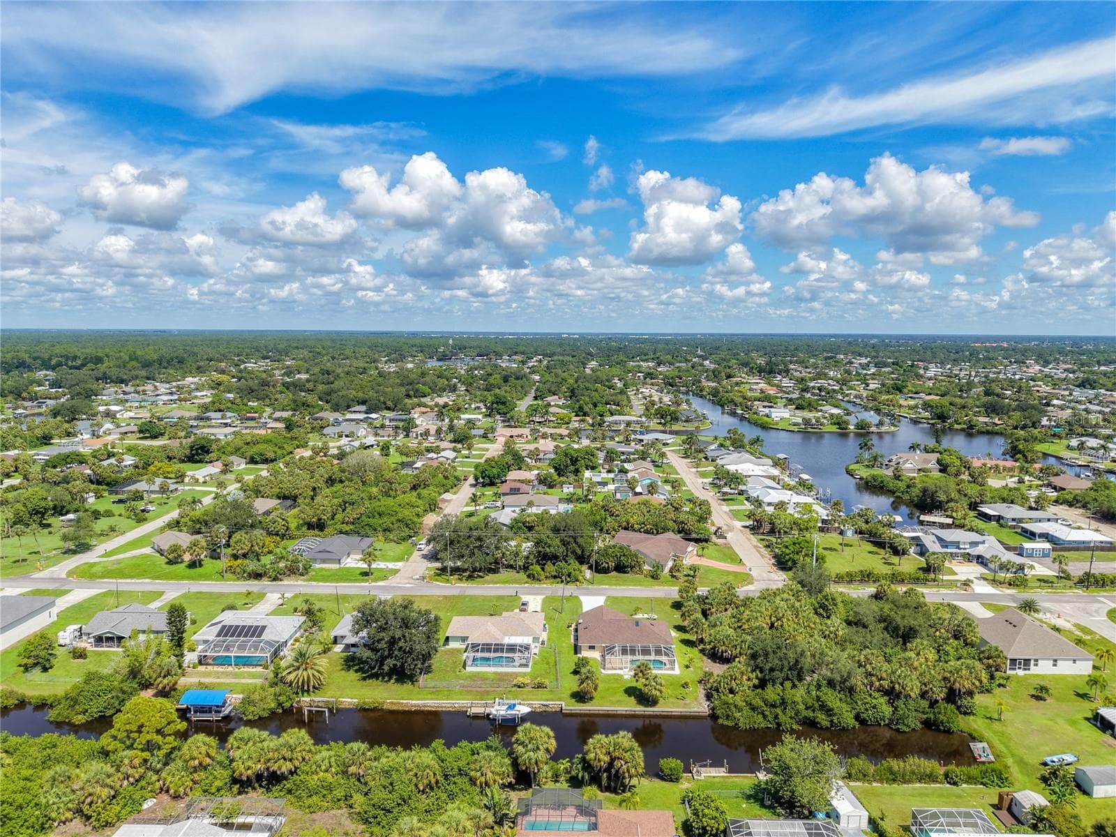 Canal From Drone - 18473 OHARA DR, PORT CHARLOTTE