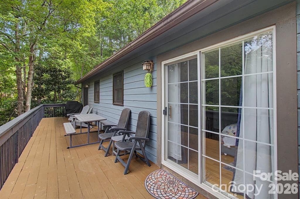 Freshly stained back deck - 30 Whippoorwill Drive, Weaverville
