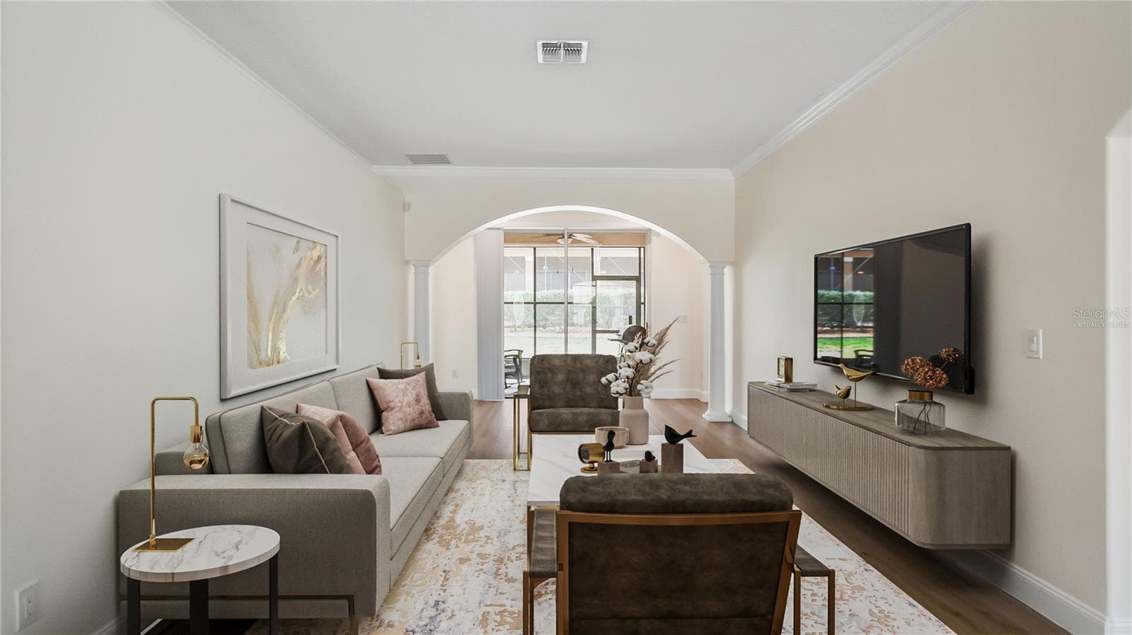 Formal living room virtually staged version 1 - 1093 HARMONY LN, CLERMONT