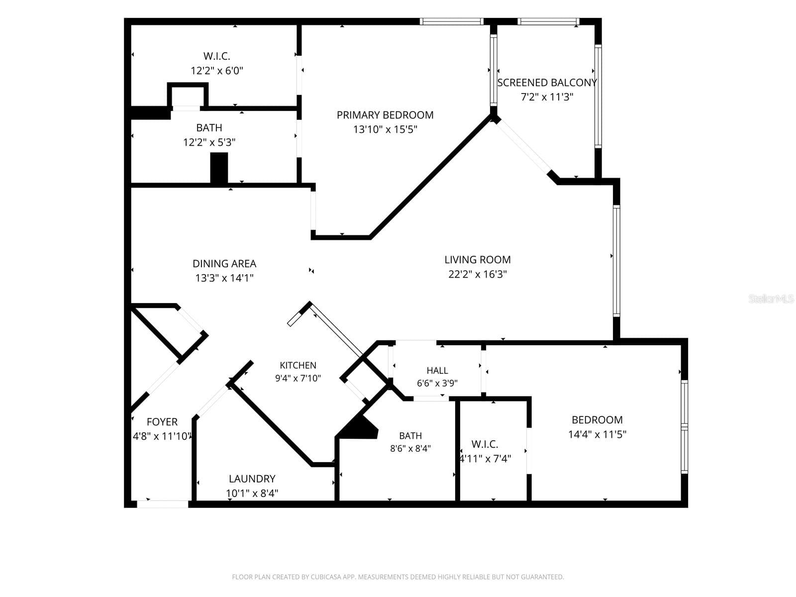 Floor Plan With Dimensions. - 5500 BENTGRASS DR #6-203, SARASOTA