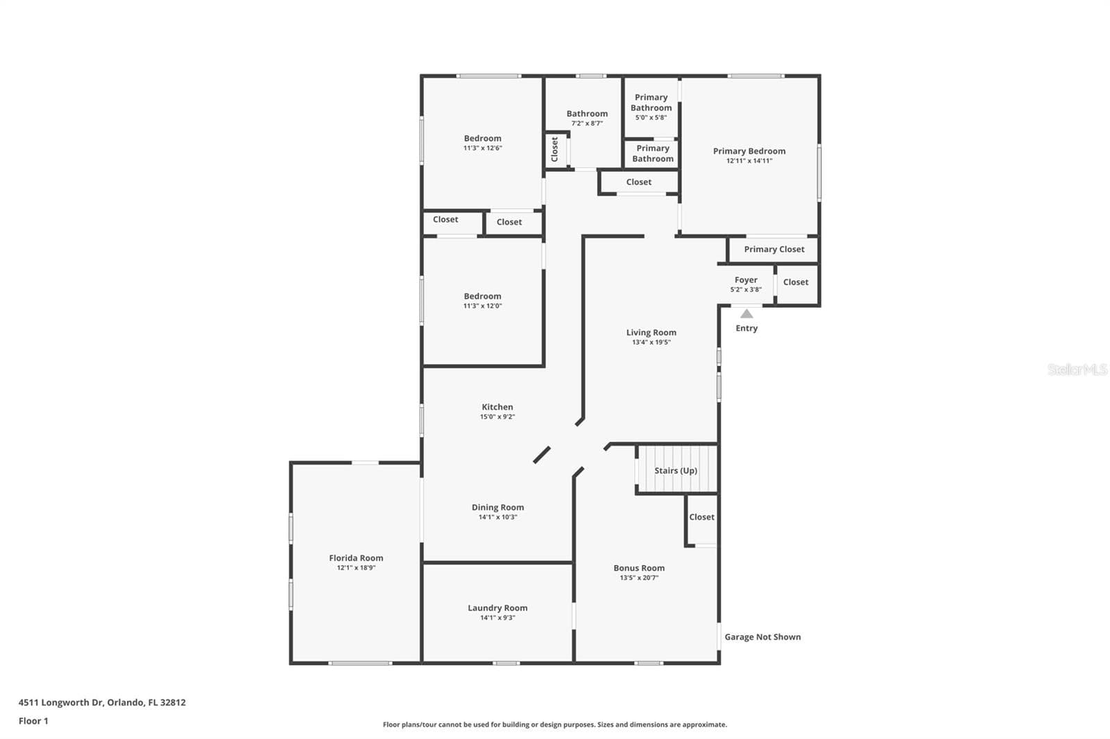 Floor Plan First Floor - 4511 LONGWORTH DR, ORLANDO