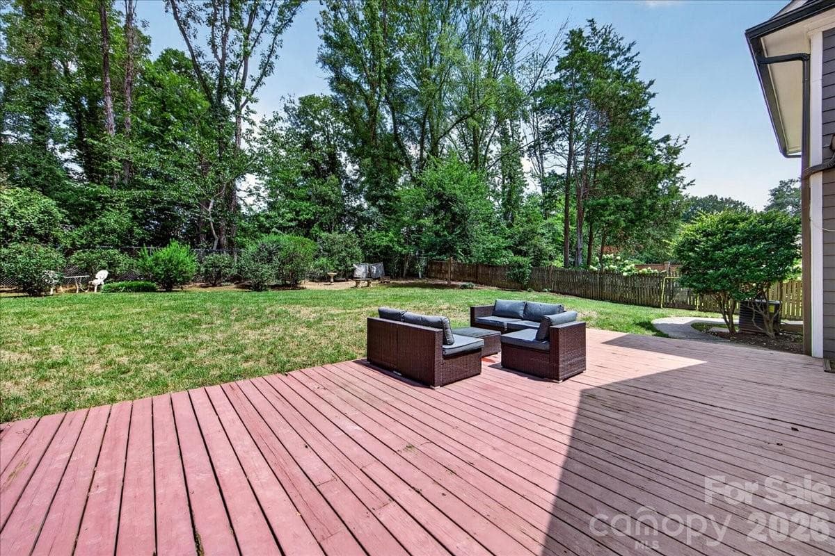 Deck Overlooking Back Yard - 4509 Mullens Ford Road, Charlotte