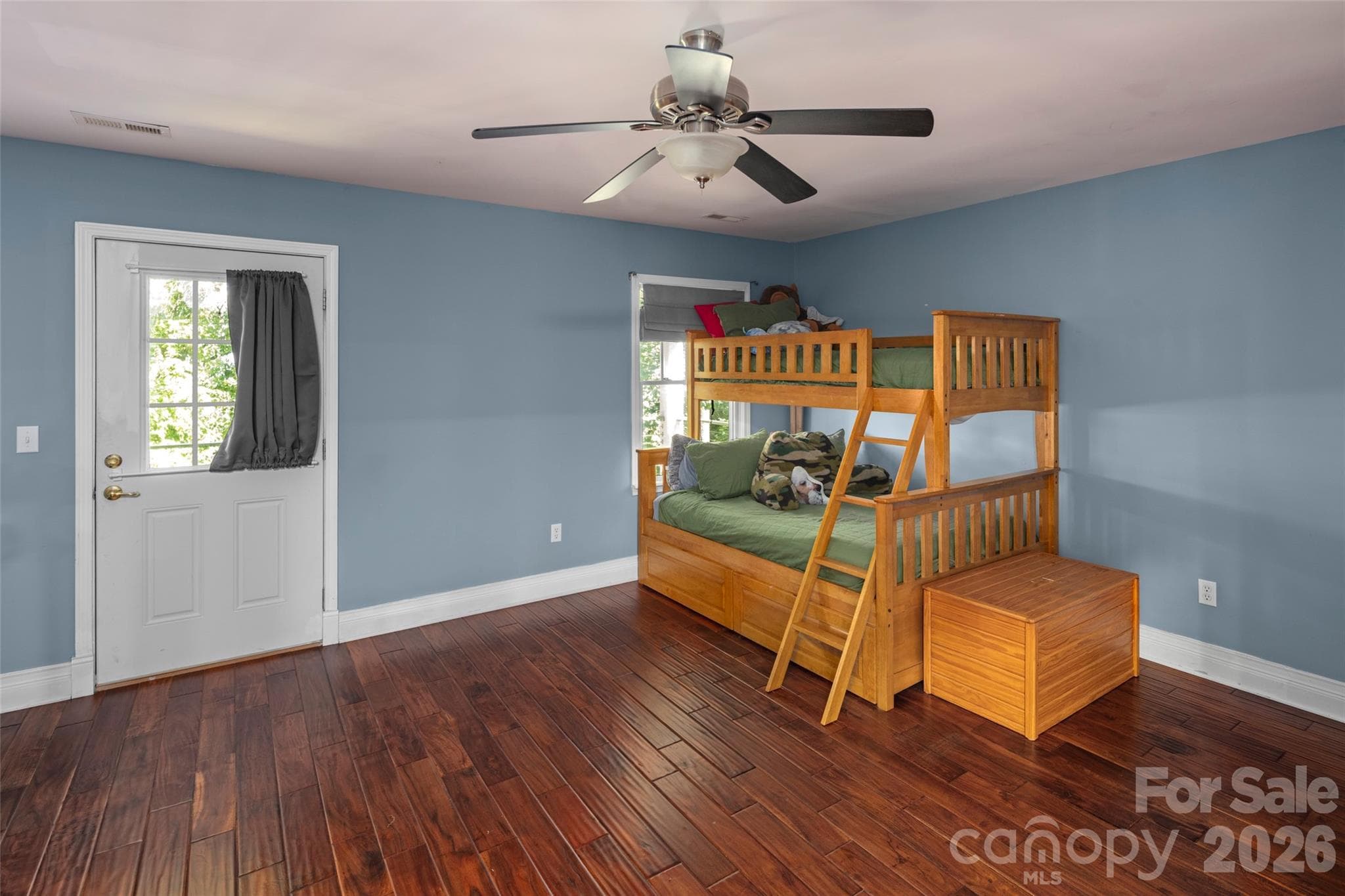 Bedroom 2 with upper porch access - 349 View Rock Lane, Hendersonville