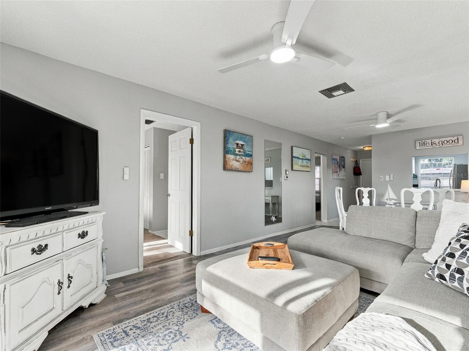 Living Room View to Primary Bedroom - 3827 TROPHY BLVD, NEW PORT RICHEY