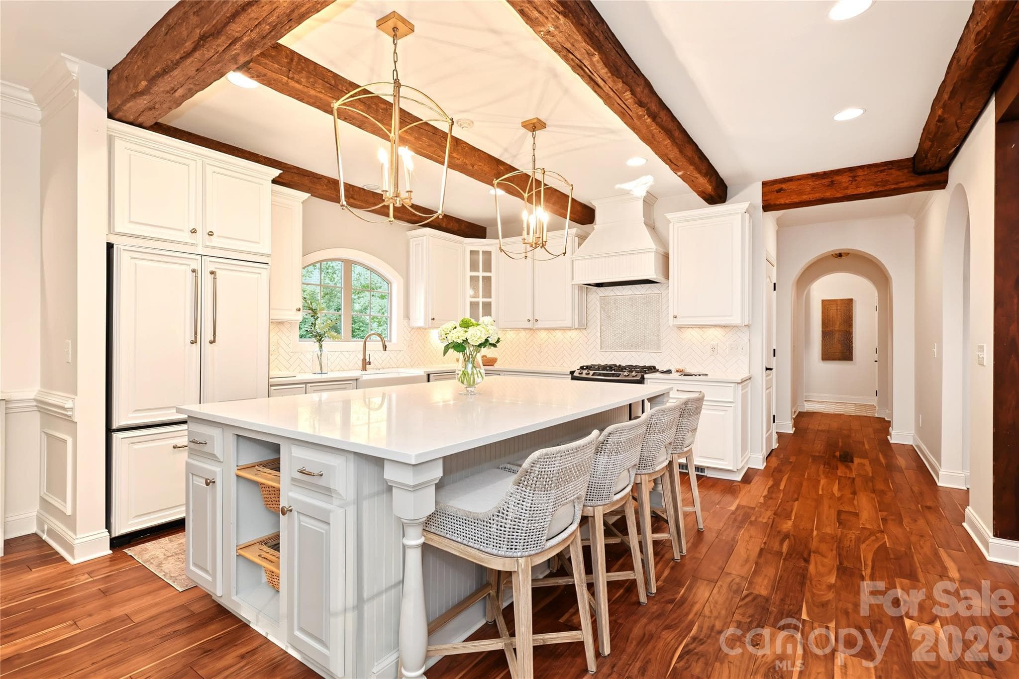 Open kitchen looking down the hall towards the scullery and the Laundry - 4934 Spalding Place, Charlotte