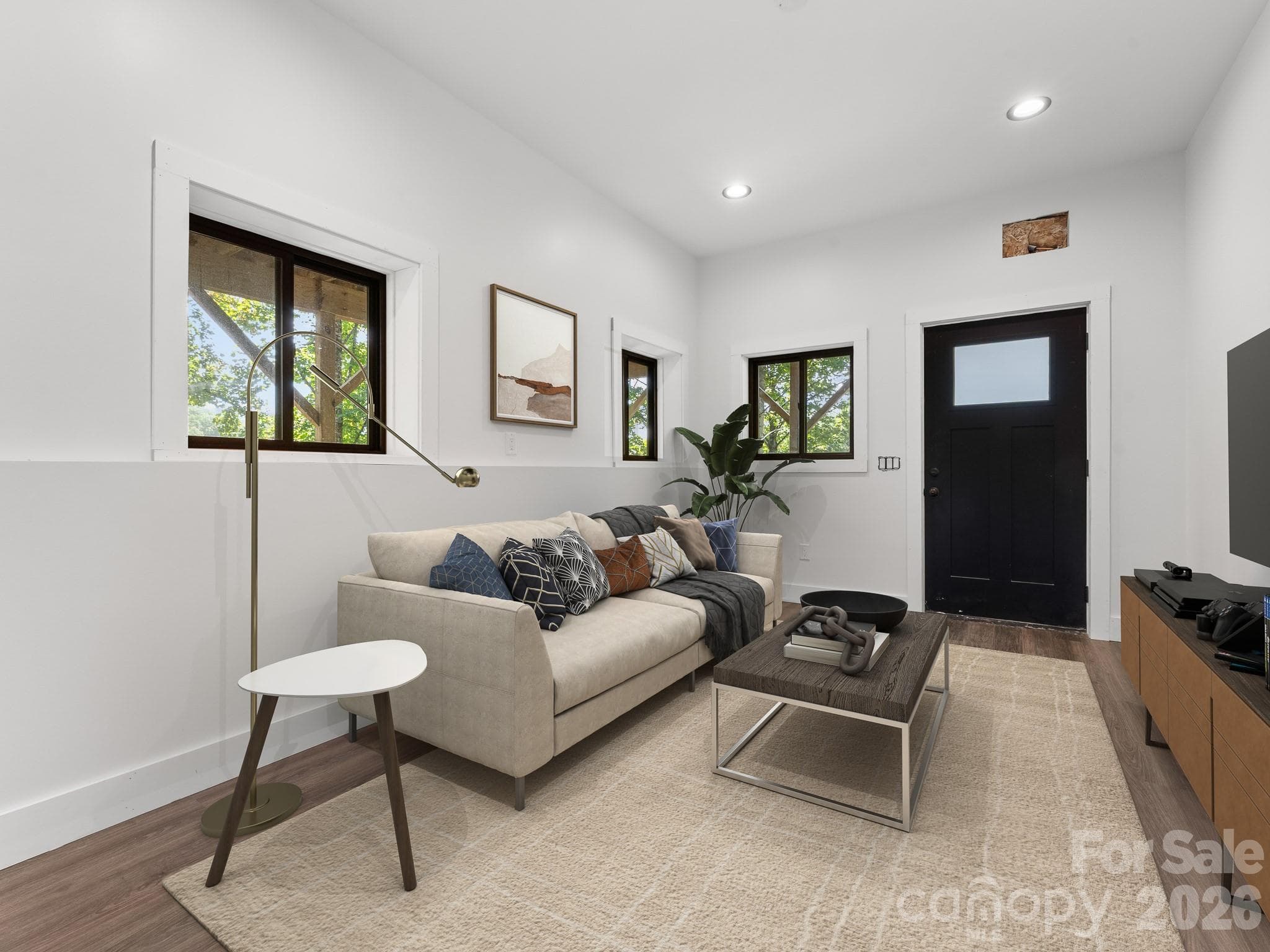 Virtually staged lower level room - 114 Phivo Drive, Balsam Grove