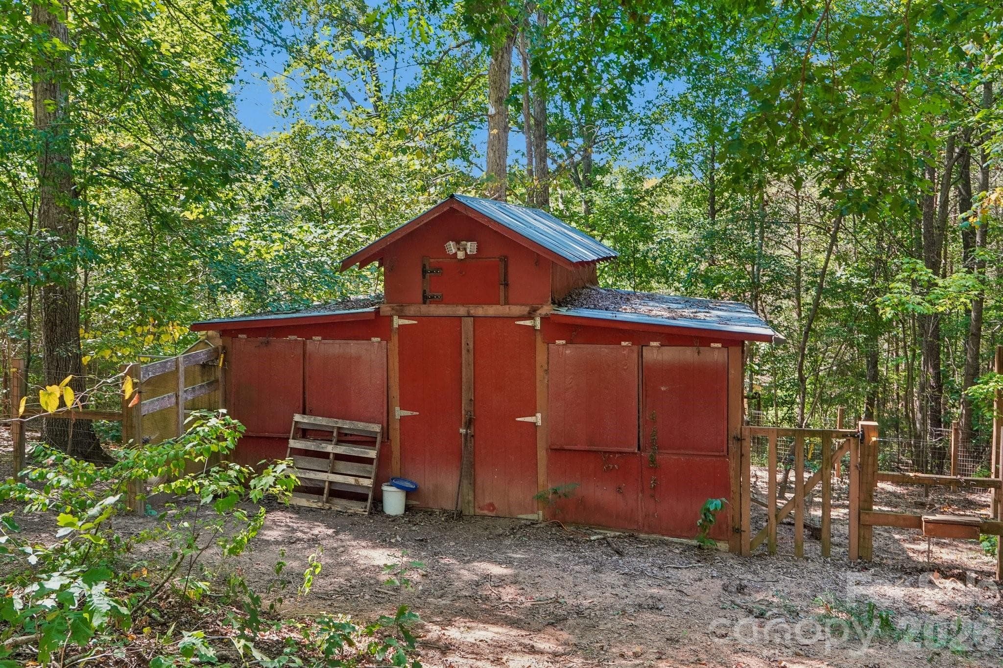 Chicken coop/barn, already fenced-in. - 2701 Cedar Trail Lane, Wingate