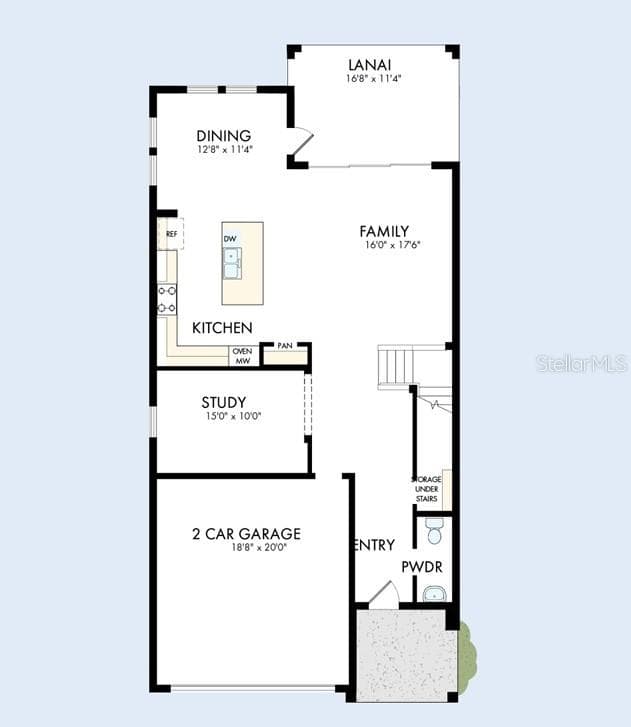 Floor Plan First Floor - 3499 YELLOW CASSIA DR, WESLEY CHAPEL