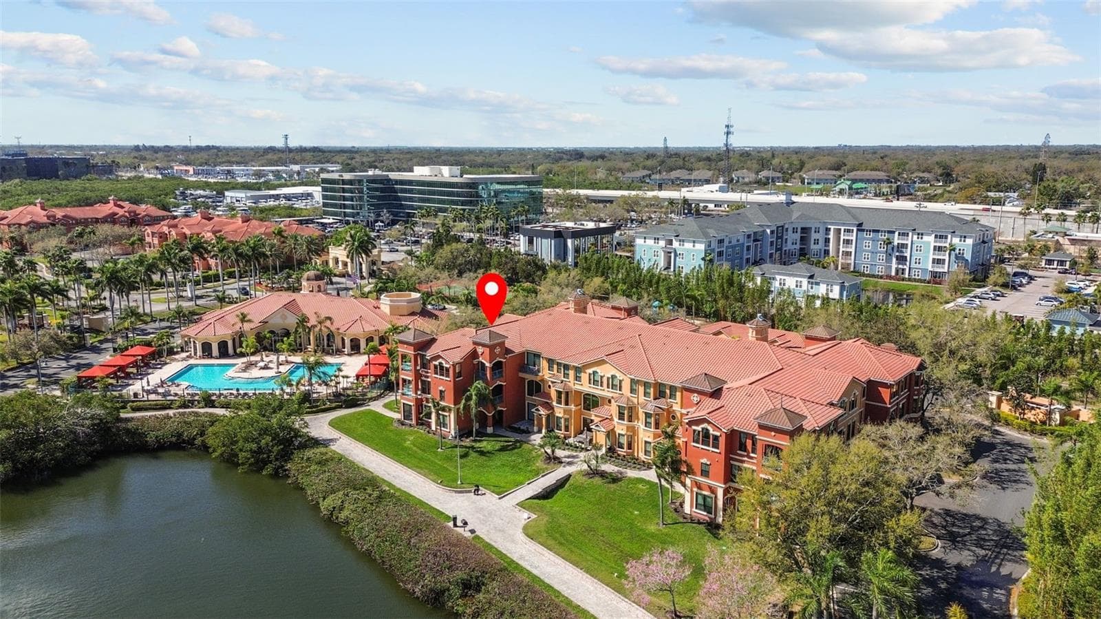 Building 5, adjacent to pool and clubhouse; waterfront walking path - 2709 VIA CIPRIANI #532B, CLEARWATER
