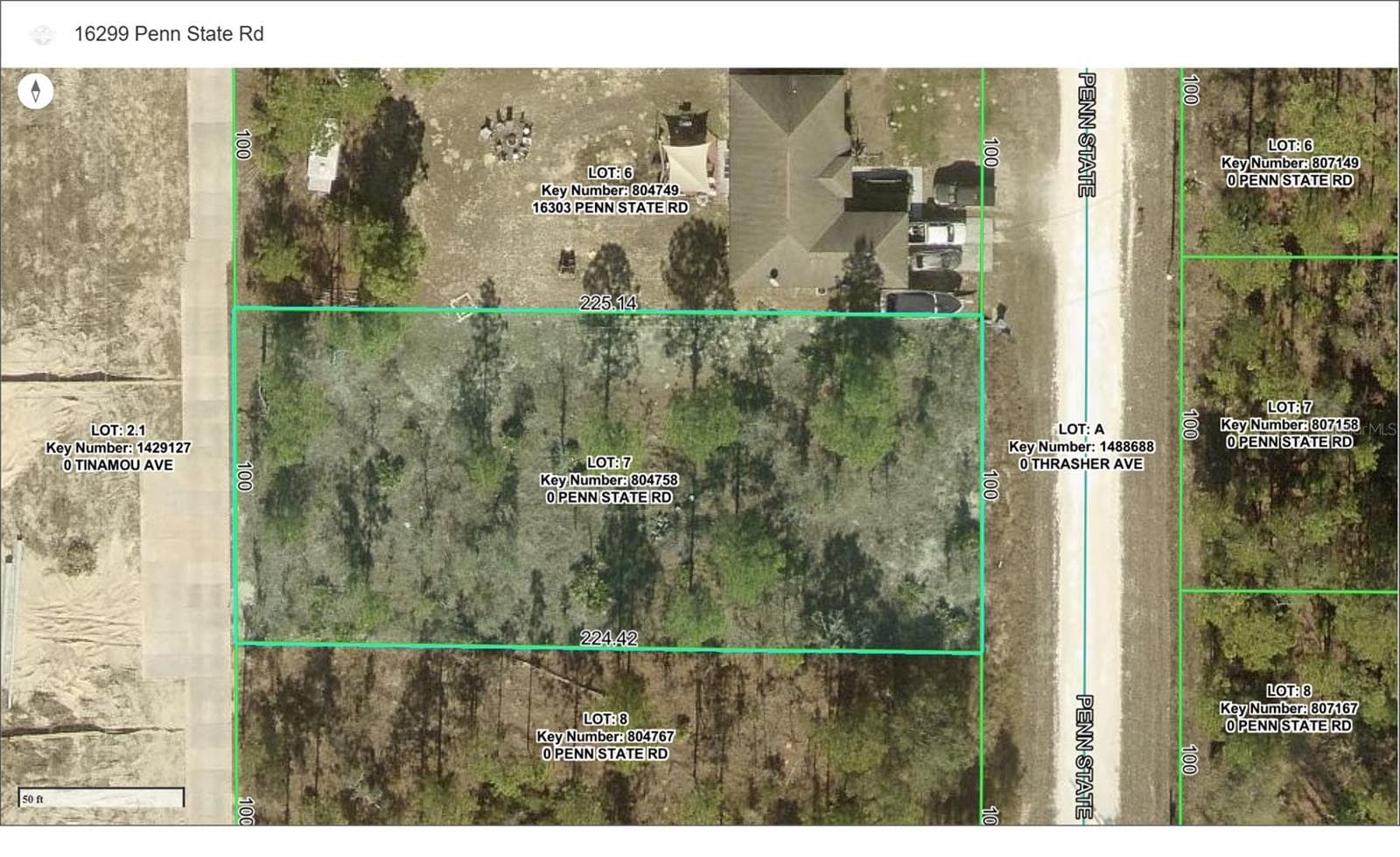 GIS Map of Property - 16299 PENN STATE RD, WEEKI WACHEE
