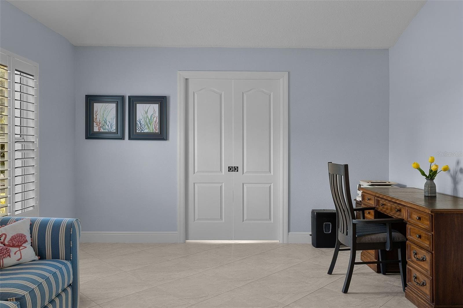 double primary suite pocket doors closed - 1744 GIST CT, THE VILLAGES