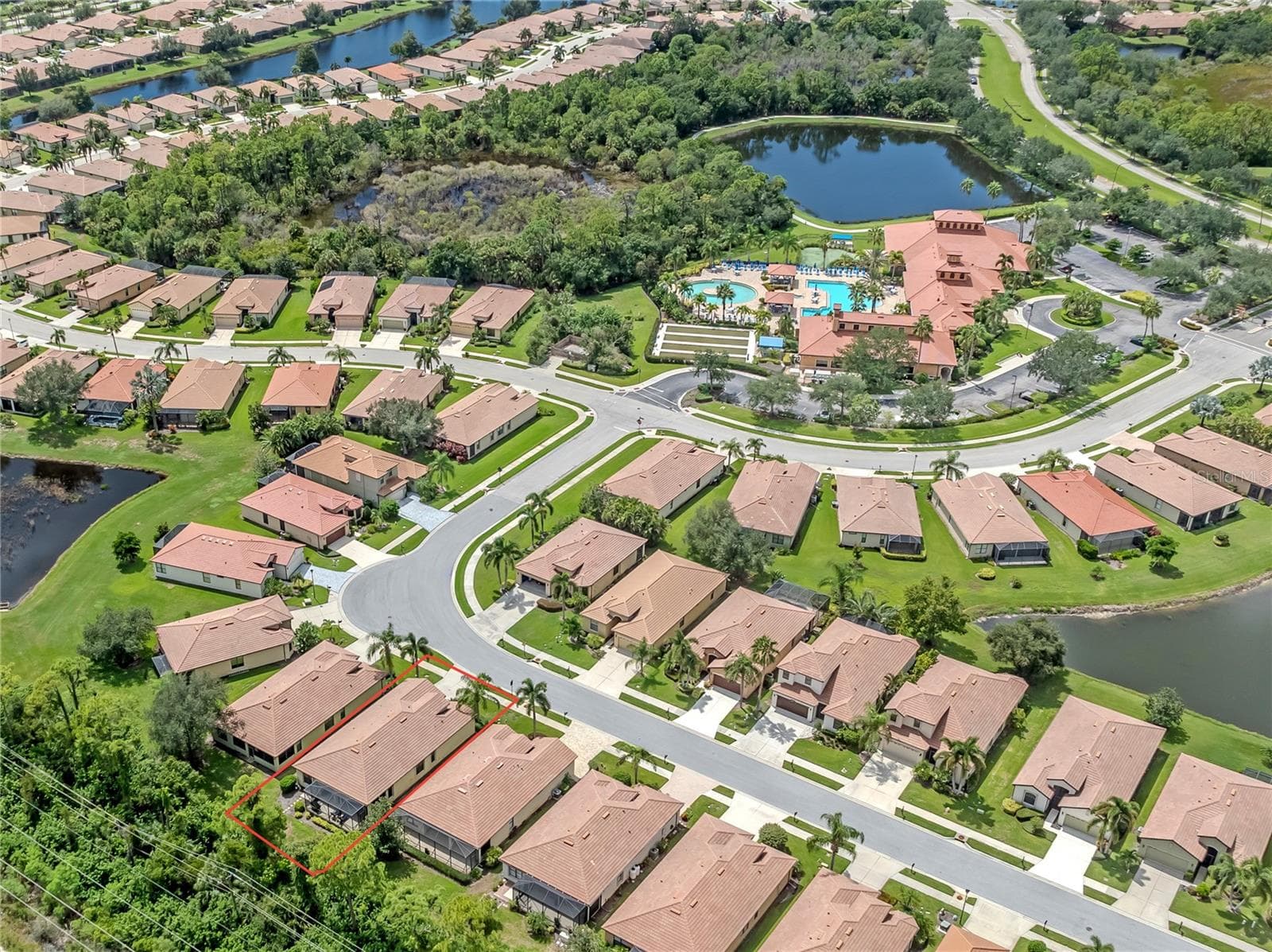 Aerial showing walking distance to the clubhouse - 20702 CAPELLO DR, VENICE