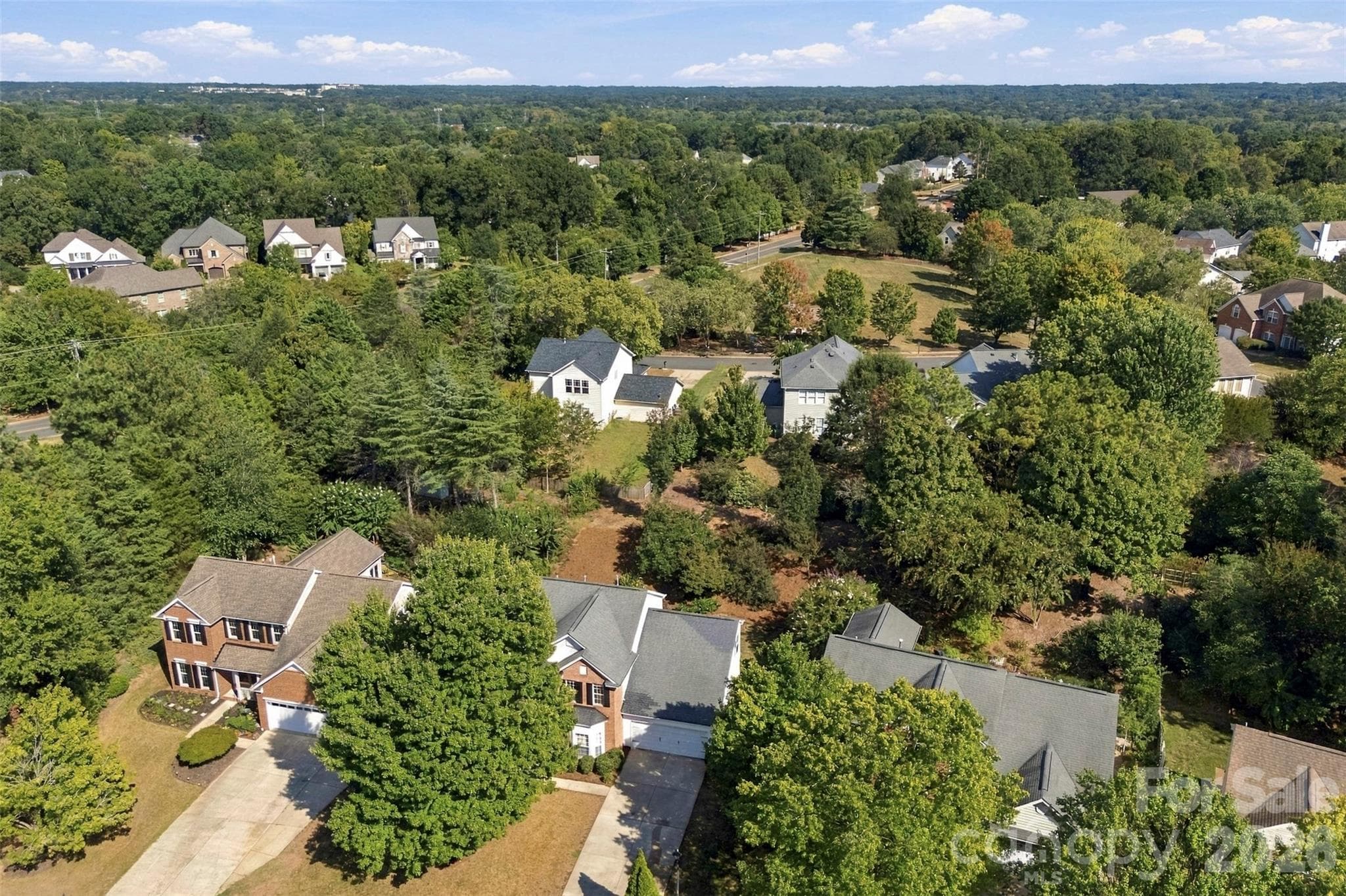 Drone view of neighborhood - 8709 Ellington Park Drive, Charlotte