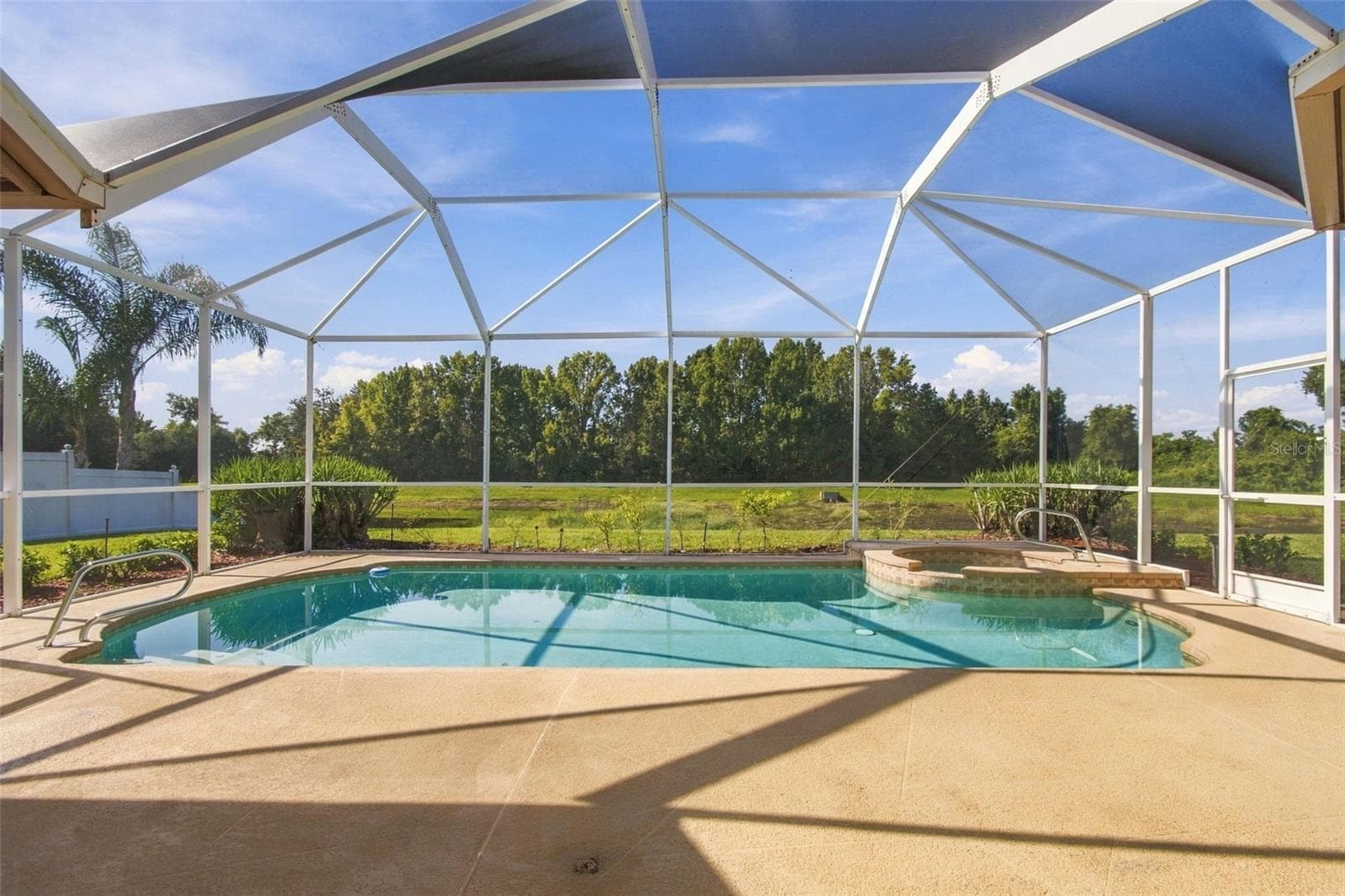 Your screened lanai's has recently had installed a new surrounding screen. - 1301 FOX CHAPEL DR, LUTZ