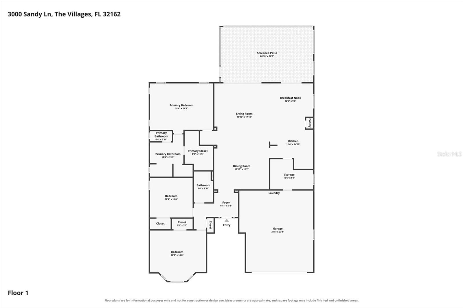Floor Plan - 3000 SANDY LN, THE VILLAGES