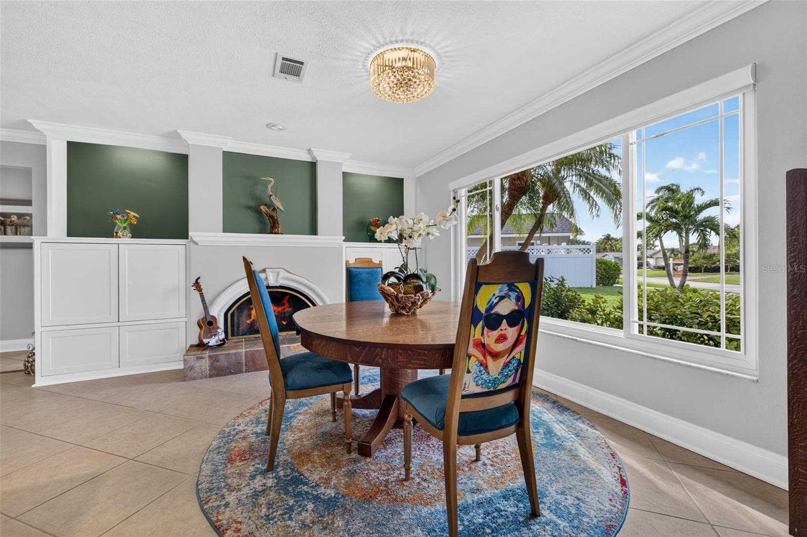 Formal dining/or living area with wood burnng fireplace - 1484 47TH AVE NE, ST PETERSBURG