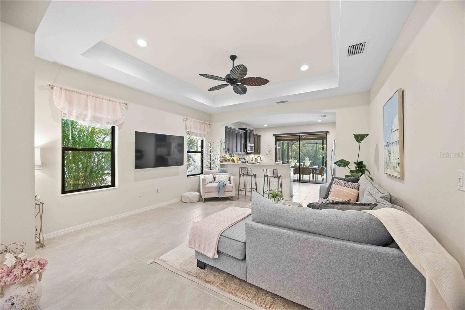 Living room with tile flooring - 216 MARCHENO WAY, NORTH VENICE