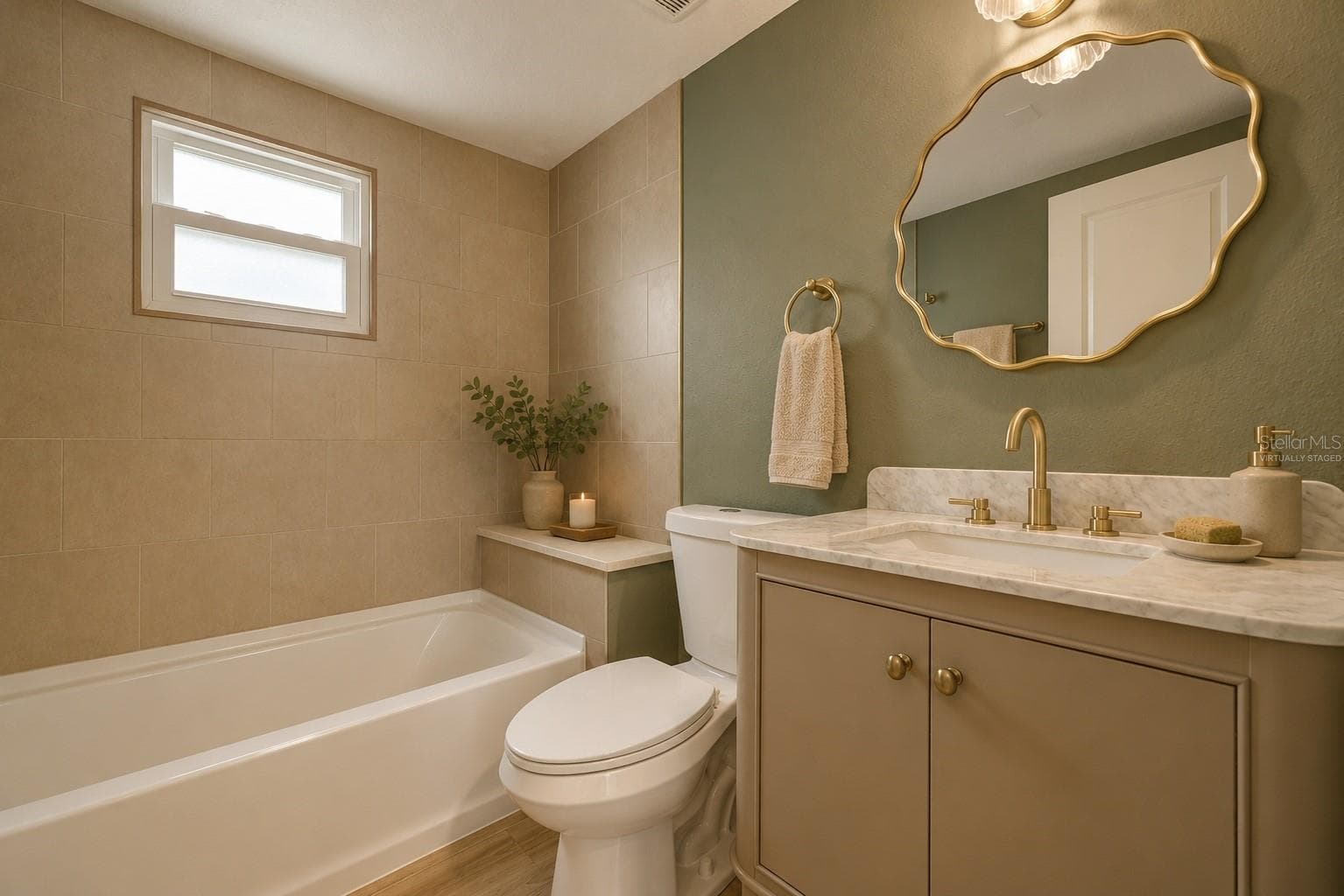 Virtually Staged, Guest Bathroom. - 7851 40TH AVE N, ST PETERSBURG