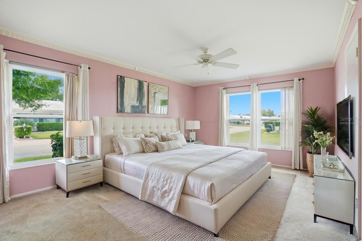 Virtually staged primary bedroom - 3939 90TH TER N, PINELLAS PARK