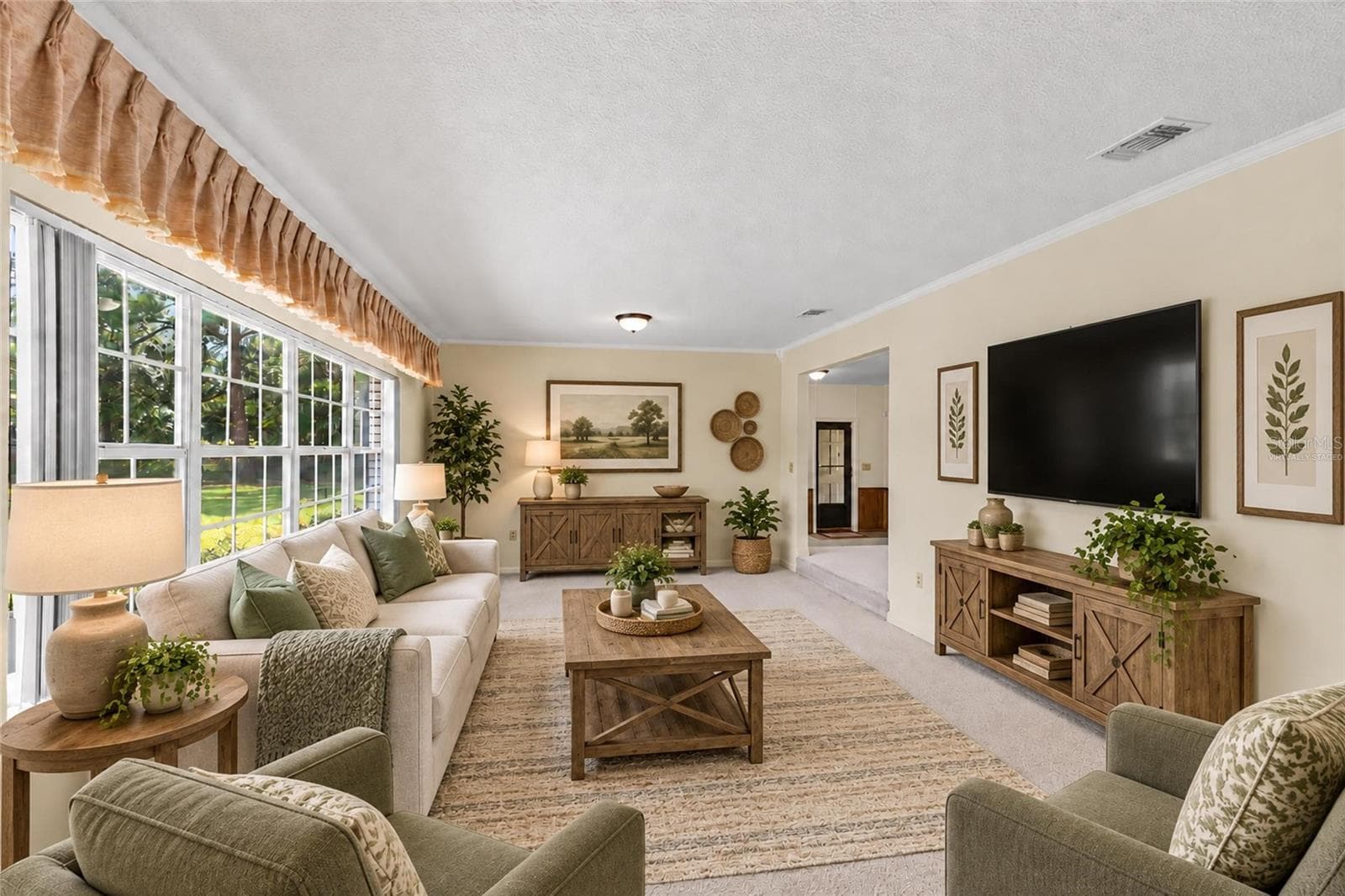 Living Room - Virtually Staged - 133 MOORES TRL, PALATKA