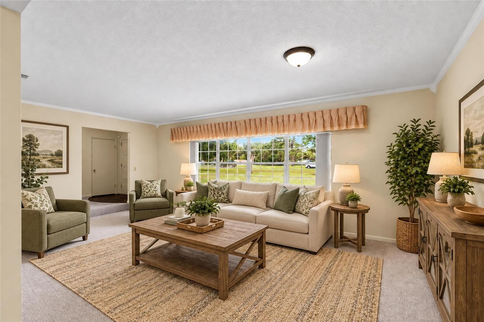 Living Room - Virtually Staged - 133 MOORES TRL, PALATKA
