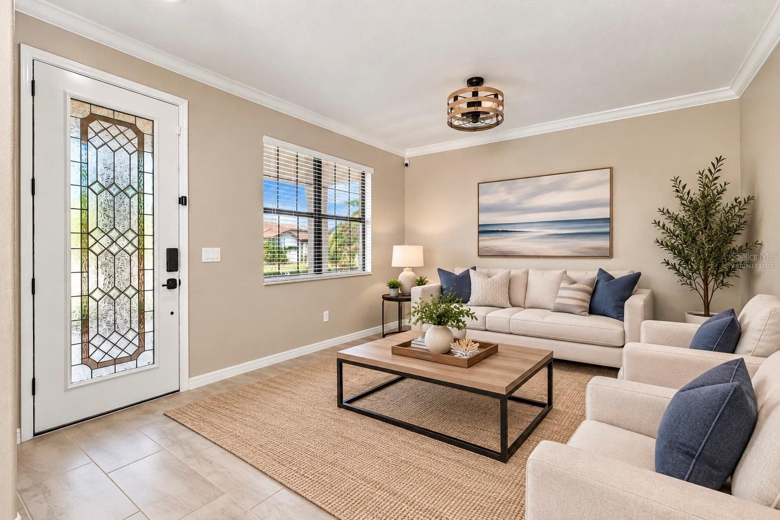 Virtually Staged Formal living Room - 17809 POLO TRL, BRADENTON